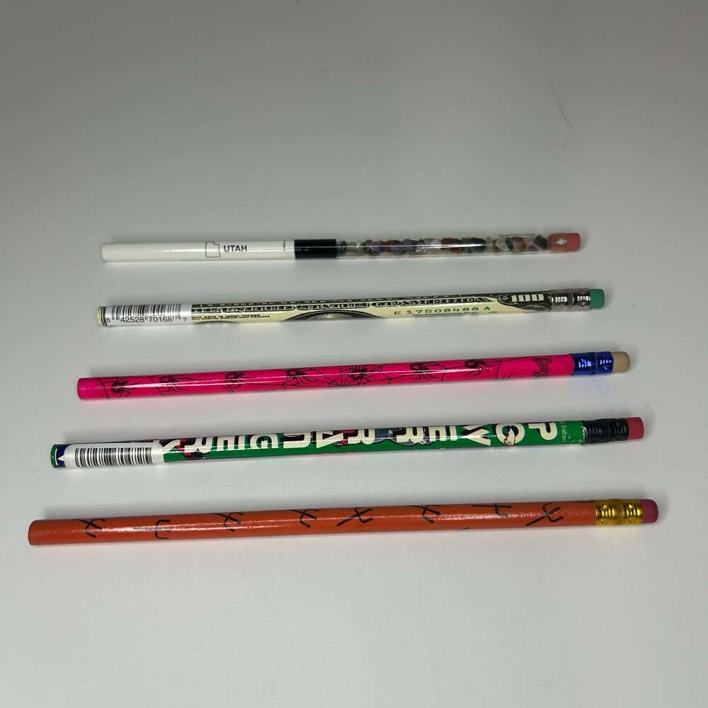 Lot of 5 Assorted Novelty Collectible Pencils